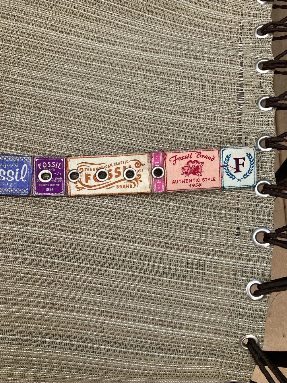 Fossil patchwork belt size L